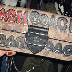 Coach Multicolor Logo Clutch